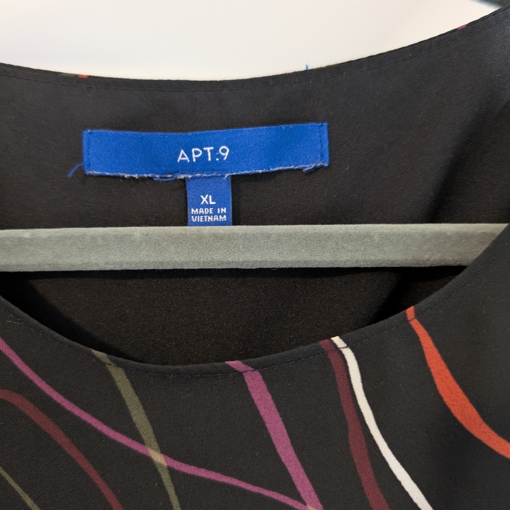 Apt. 9 Black Multicolor Wave Pattern Tunic - image 2